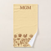 Elegant Minimalistisch Bloemendesign met Monogram Bad Handdoek (Handdoek)