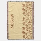 Elegant Minimalistisch Bloemendesign met Monogram Deken (Voorkant Verticaal)
