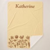 Elegant minimalistisch bloemendesign met monogram sherpa deken (Voorkant)