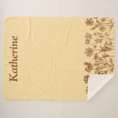 Elegant minimalistisch bloemendesign met monogram sherpa deken (Voorkant (horizontaal))