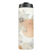 Elegant minimalistisch bloemig zacht pastelontwerp thermosbeker (Voorkant)