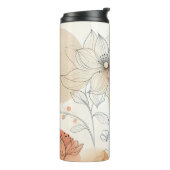 Elegant minimalistisch bloemig zacht pastelontwerp thermosbeker (Gedraaid links)