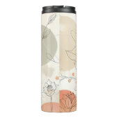 Elegant minimalistisch bloemig zacht pastelontwerp thermosbeker (Achterkant)