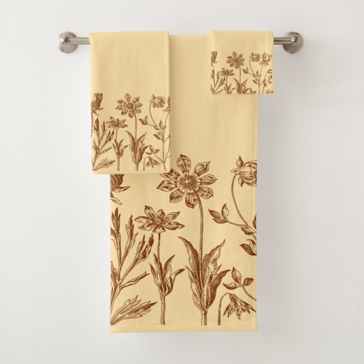 Elegant minimalistisch bloemontwerp met monogram bad handdoek (Insitu)