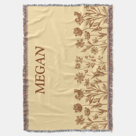 Elegant minimalistisch bloemontwerp met monogram deken (Voorkant Verticaal)