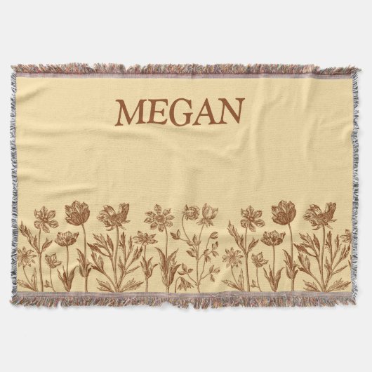 Elegant minimalistisch bloemontwerp met monogram deken (Voorkant)