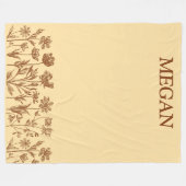 Elegant minimalistisch bloemontwerp met monogram fleece deken (Voorkant (Horizontaal))