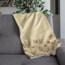 Elegant minimalistisch bloemontwerp met monogram fleece deken