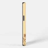 Elegant minimalistisch bloemontwerp met monogram iPhone hoesje (Rechterkant)