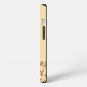 Elegant minimalistisch bloemontwerp met monogram iPhone hoesje (Linkerkant)