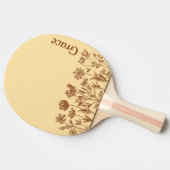 Elegant minimalistisch bloemontwerp met monogram tafeltennisbatje (Zijkant)