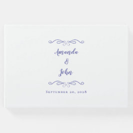 Elegant minimalistisch Blue Chic Wedding Gastenboek