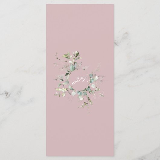 Elegant Minimalistisch Blush Pink Flat Menu. Menu (Achterkant)