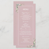 Elegant Minimalistisch Blush Pink Flat Menu. Menu (Voorkant / Achterkant)