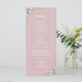 Elegant Minimalistisch Blush Pink Flat Menu. Menu (Staand voorkant)