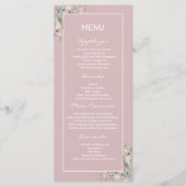 Elegant Minimalistisch Blush Pink Flat Menu. Menu (Voorkant)