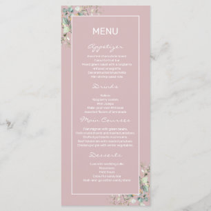 Elegant Minimalistisch Blush Pink Flat Menu. Menu