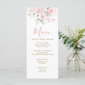 Elegant minimalistisch blush roze bloemig Baby sho Menu (Staand voorkant)