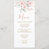 Elegant minimalistisch blush roze bloemig Baby sho Menu (Voorkant)