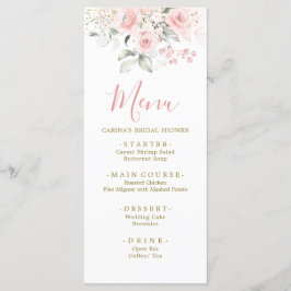 Elegant minimalistisch blush roze bloemig Baby sho Menu