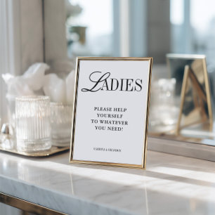 Elegant minimalistisch bord voor damesbadmand kaart