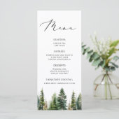 Elegant minimalistisch bos Wedding menu (Staand voorkant)