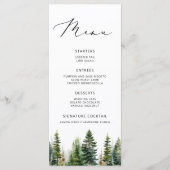 Elegant minimalistisch bos Wedding menu (Voorkant)