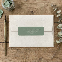Elegant minimalistisch bosgroen retouradres