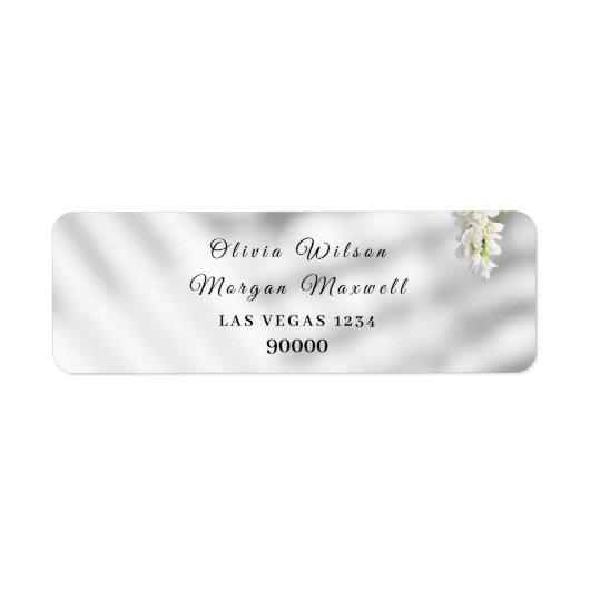 Elegant Minimalistisch Botanisch Huwelijk Etiket (Voorkant)
