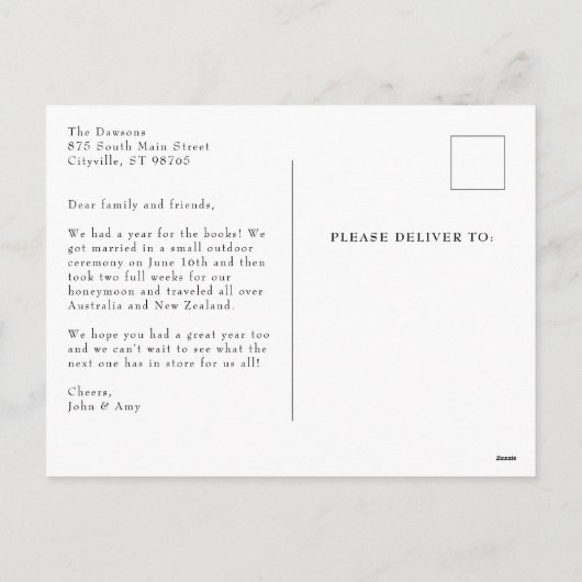 Elegant minimalistisch Briefkaart voor fotofeestda (Achterkant)