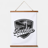 Elegant Minimalistisch Brooklyn Logo Ontwerp Hangend Wandkleed (Voorkant)