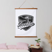 Elegant Minimalistisch Brooklyn Logo Ontwerp Hangend Wandkleed (Slaapkamer)