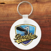 Elegant Minimalistisch Brooklyn Logo Ontwerp Sleutelhanger (Achterkant)