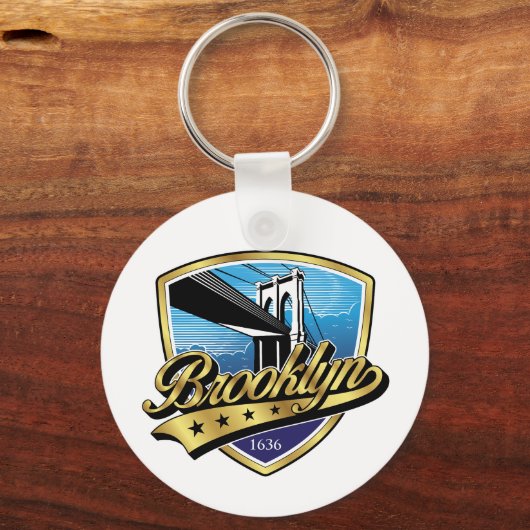 Elegant Minimalistisch Brooklyn Logo Ontwerp Sleutelhanger (Voorkant)