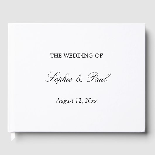 Elegant minimalistisch bruiloft gastenboek (Voorkant)