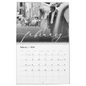 Elegant minimalistisch bruiloft modern fotoscript kalender (Feb 2026)