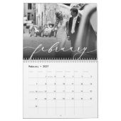 Elegant minimalistisch bruiloft modern fotoscript kalender (Feb 2027)