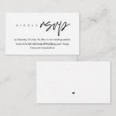 Elegant, minimalistisch, bruiloft online RSVP-behu Informatiekaartje (Voorkant / Achterkant)