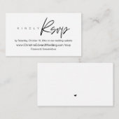 Elegant, minimalistisch, bruiloft online RSVP-behu Informatiekaartje (Voorkant / Achterkant)