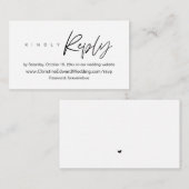 Elegant, minimalistisch, bruiloft online RSVP-behu Informatiekaartje (Voorkant / Achterkant)