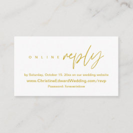 Elegant, minimalistisch, bruiloft online RSVP-behu Informatiekaartje