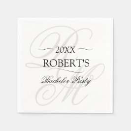 Elegant Minimalistisch Bruiloftsfeest met Monogram Servet