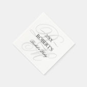 Elegant Minimalistisch Bruiloftsfeest met Monogram Servet (Hoek)