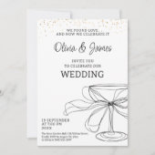 Elegant minimalistisch bruiloftsfeest ontwerp kaart (Voorkant)