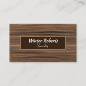 Elegant minimalistisch bruin hout visitekaartje (Voorkant)