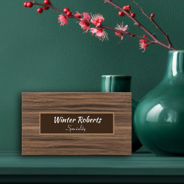 Elegant minimalistisch bruin hout visitekaartje