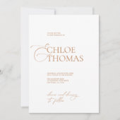 Elegant minimalistisch calligrafisch huwelijk kaart (Voorkant)