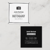 Elegant minimalistisch cameralopfotografie vierkante visitekaartje (Voorkant / Achterkant)