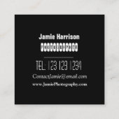 Elegant minimalistisch cameralopfotografie vierkante visitekaartje (Achterkant)