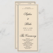 Elegant minimalistisch champagne bruiloft programm (Voorkant / Achterkant)